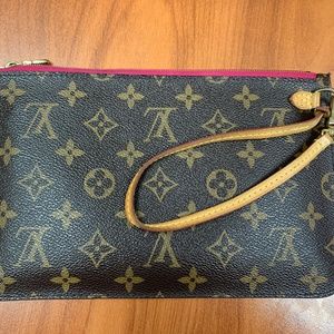 Authentic Louis Vuitton Neverfull Pochette red